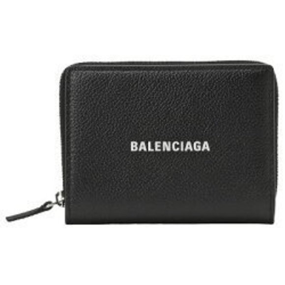 BALENCIAGA Bifold Wallet Zip Coin Black Cash Compact - Picture 1 of 3